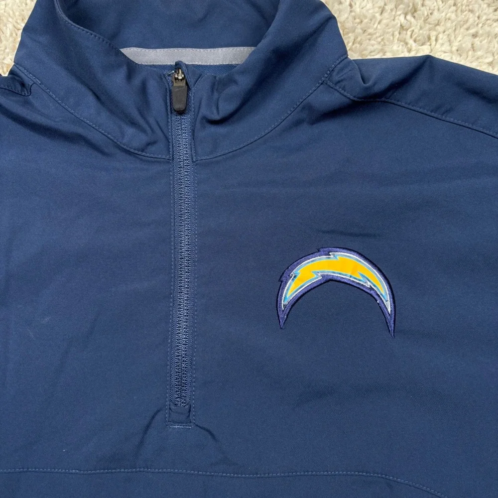 Nike Los Angeles Chargers Quarter Zip Pullover Mens Medium Navy Blue NFL Dri-Fit